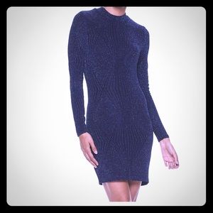 Speechless, Navy blue pattern fitted glitter dress